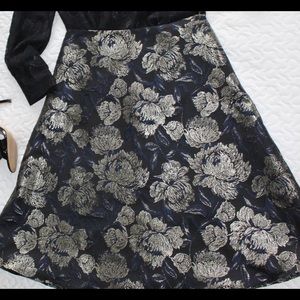 Ann Taylor Gold flower print skirt